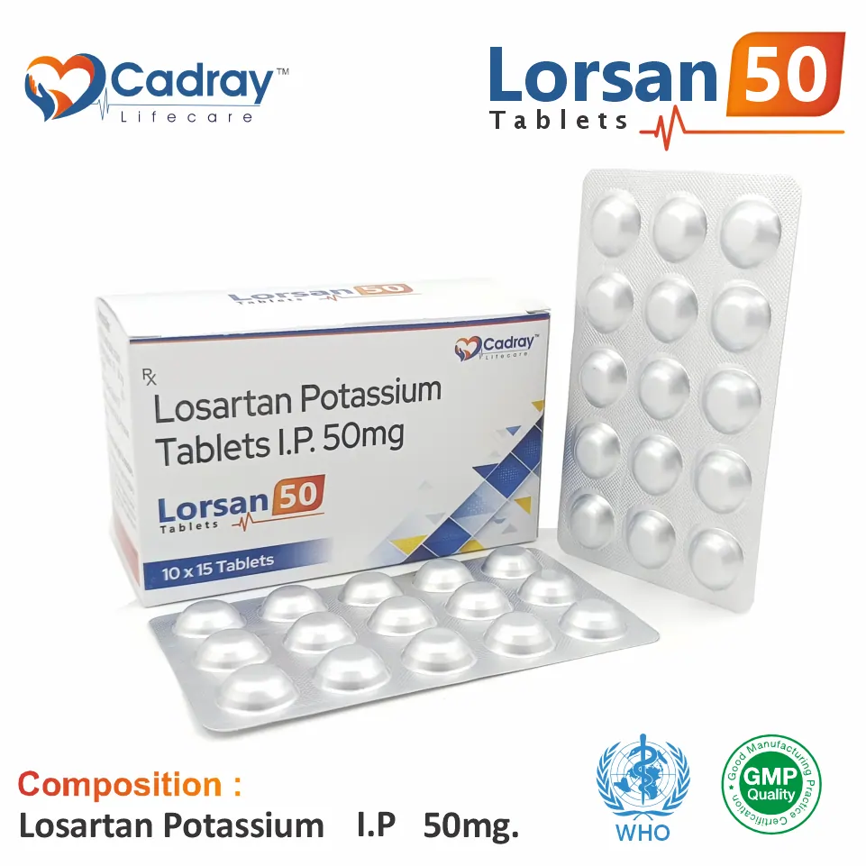 Losartan 50mg | Antihypertensive | Best price for PCD Pharma Franchise in Delhi